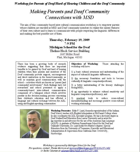 Workshop for MSD Parents and Deaf Community